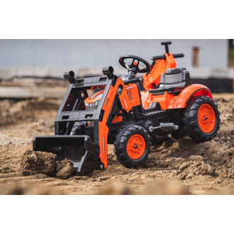 FALK Šlapací traktor Kubota M7171 s vlečkou, přední a zadní lžící
