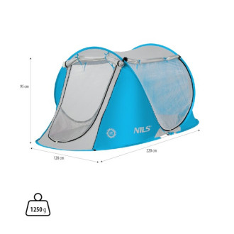 Samorozkládac plážový stan NILS Camp NC3043 modrý