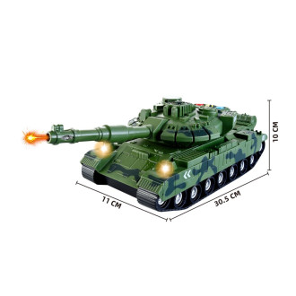 Plastový tank zelená kamufláž se světelnými a zvukovými efekty, 30cm