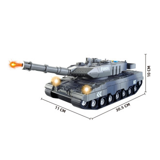 Plastový tank tm. zelený se světelnými a zvukovými efekty 30cm