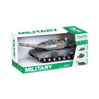 Plastový tank tm. zelený se světelnými a zvukovými efekty 30cm