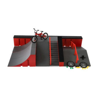 Prstový skatepark, rampy, kolo, skateboard, 44x12x25 cm