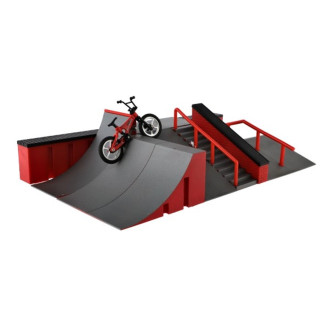 Prstový skatepark, rampy, kolo, skateboard, 44x12x25 cm