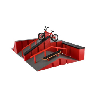 Prstový skatepark, rampy, kolo, skateboard, 44x12x25 cm