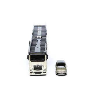 Bburago Mercedes Benz Actros autotransport a VW Polo 1:43