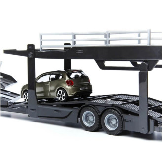 Bburago Mercedes Benz Actros autotransport a VW Polo 1:43