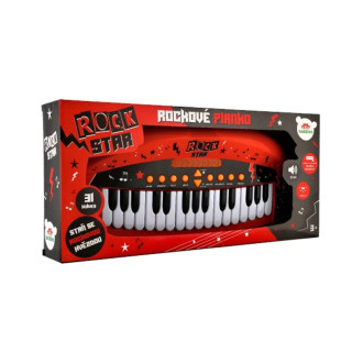 Dětské pianko ROCK STAR na baterie se zvukem se světlem, 54x24x8cm