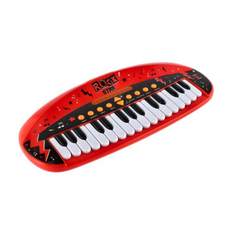 Dětské pianko ROCK STAR na baterie se zvukem se světlem, 54x24x8cm
