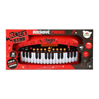 Dětské pianko ROCK STAR na baterie se zvukem se světlem, 54x24x8cm
