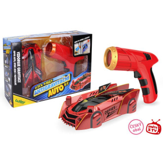 Antigravitační auto s laserem, červené, 15cm