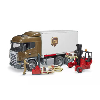 Bruder 3582 Logistická Scania UPS s vysokozdvižným vozíkem