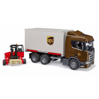 Bruder 3582 Logistická Scania UPS s vysokozdvižným vozíkem