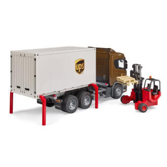 Bruder 3582 Logistická Scania UPS s vysokozdvižným vozíkem