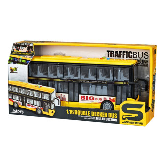 Alltoys Patrový autobus žlutý na setrvačník se světlem a zvukem, plast, 28cm