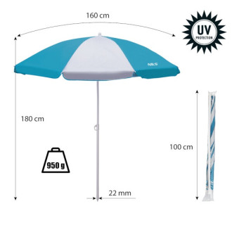 Nils NC7813 Světle modrý sluečník 160 cm