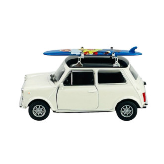 Welly Mini Cooper 1300 with Surf, bílý, 1:34