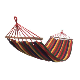 Houpací síť s výztuhou PolyCotton, červená, 200x90cm, 120kg