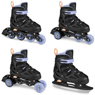 Spokey QUATTRO 4IN1 Brusle černo-fialové, vel. 30-33