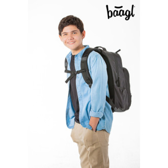 BAAGL 3 SET Coolmate Black: batoh, penál, sáček