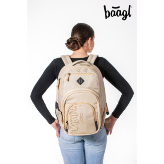 BAAGL 3 SET Coolmate Beige: batoh, penál, sáček