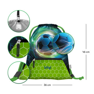 BAAGL 3 SET Airy Fotbal Míč: batoh, penál, sáček