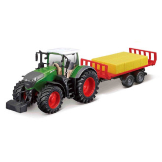 Bburago Farm tractor Fendt 1050 s přívěsem na balíky 1:50