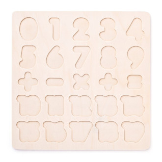 Woody Puzzle na desce - Číslice