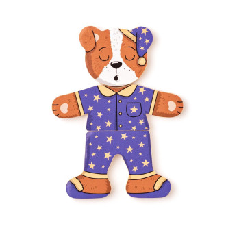 Woody Puzzle šatní skříň, Pejsek, 18 dílů