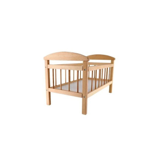 Dřevěná postýlka pro panenky, Přírodní