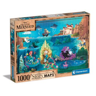 Clementoni Puzzle Disney Mapa, Malá mořská víla, 1000 dílků