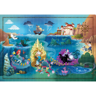 Clementoni Puzzle Disney Mapa, Malá mořská víla, 1000 dílků