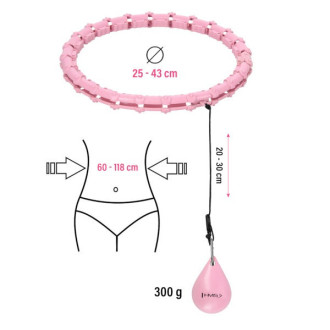 Masážní hula hoop HMS HHW02 se závažím, růžová