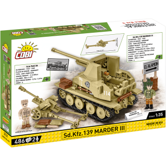 Cobi 3131 II WW German tank destroyer Sd.Kfz. 139 MARDER III, 1:35, 486 kostek