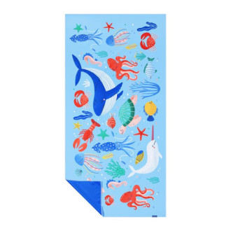 Spokey KIDDY Rychleschnoucí sportovní ručník, 80x160cm, mořský svět