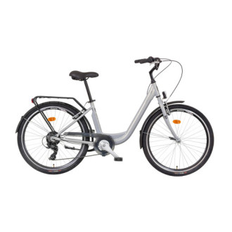 Městské jízdní kolo LIBERTY VIA 6spd 26" 2026 (odpružená vidlice) stříbrné