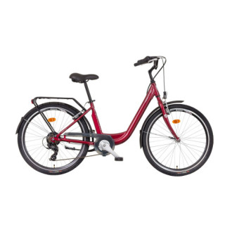 Městské jízdní kolo LIBERTY VIA 6spd 26" 2026 (pevná vidlice) rubínové
