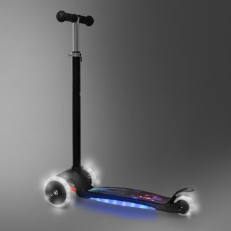 NILS Fun HLB1310 Dětská tříkolová koloběžka s LED, černá