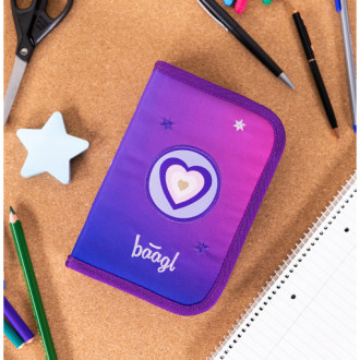 BAAGL Batohový set 3 AIRY Koně srdce, batoh, penál, sáček