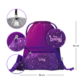 BAAGL Batohový set 3 AIRY Koně srdce, batoh, penál, sáček