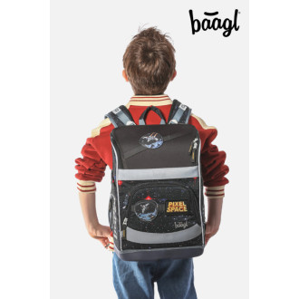 BAAGL Školní aktovka Zippy plus Pixel Space