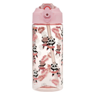 BAAGL Tritanová láhev na pití s brčkem Panda 500 ml