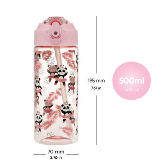 BAAGL Tritanová láhev na pití s brčkem Panda 500 ml