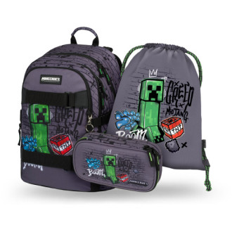 BAAGL SET 3 Skate Minecraft TNT: Batoh, Etue, Sáček