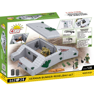 COBI 3136 Německý bunkr Regelbau 667, 1:35, 642 kostek a 2 figurky