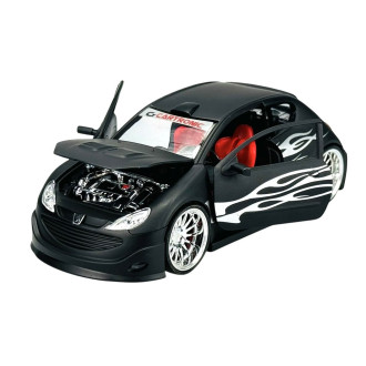 Welly MOQ Peugeot 206 tuning, mat Black 1:24