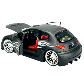 Welly MOQ Peugeot 206 tuning, mat Black 1:24