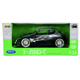 Welly MOQ Peugeot 206 tuning, mat Black 1:24