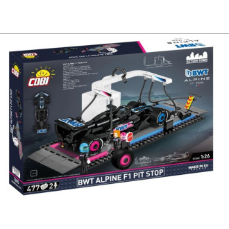 Cobi 1685 BWT Alpine F1 Pit Stop, 477 kostek a 2 figurky