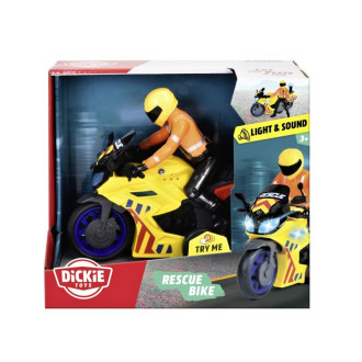 Dickie Toys Záchranářská motorka s jezdcem, 17cm