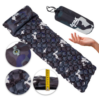 Acra L140M nafukovací karimatka šedobéžová maskovací s polštářkem 5cm